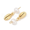 Natural Cultured Freshwater Pearl & Brass Pendants KK-U062-05G-2