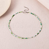 Bohemian Styles Faceted Round Glass Seed Beaded Necklaces for Women WGF25DA-01-1