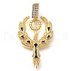 Brass Micro Pave Clear Cubic Zirconia Enamel Pendants KK-S049-29G-1