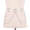Heart Alloy Curb Chain with Imitation Leather Tassel Waist Chains FS-WGCEF59-02-1