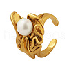 Mother's Day Jewellery Flower Stainless Steel Open Cuff Rings WGAF2BA-02-4