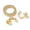 Brass Pave Clear Cubic Zirconia Fold Over Clasps KK-M320-24G-2