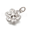 Rack Plating Brass Micro Pave Cubic Zirconia Pendants KK-I716-02P-2