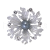 Leaf Zinc Alloy Rhinestone Brooches PW-WG858A0-02-1