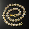 Hip-Hop Alloy Full Crystal Rhinestone Flat Round Tennis Necklaces for Men FS-WGB0AA6-03-1