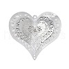 304 Stainless Steel Crystal Rhinestone 3D Heart Connector Charms STAS-H236-10P-1