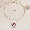 Stainless Steel Pave Cubic Zirconia Heart with Ring Pendant Necklaces for Women Daily Wear EU2740-2