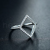 Rhombus 925 Sterling Silver Micro Pave Clear Cubic Zirconia Finger Rings for Women FS-WGB12EE-01-2
