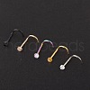 304 Stainless Steel Rhinestone Round Ball Fishtail Nose Rings WGE5A2F-12-1