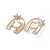 Brass Micro Pave Cubic Zirconia Peg Bails Pendants ZIRC-K083-011G-2