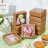 Square Paper Biscuit Boxes with Clear PVC Window CON-WH0098-16A-03-5