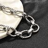 304 Stainless Steel Oval Link Chain Bracelets for Women BJEW-R021-09P-3