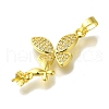 Rack Plating Brass Micro Pave Clear Cubic Zirconia Pendant KK-H485-34G-2