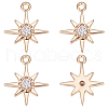 Beebeecraft Brass Cubic Zirconia Charms KK-BBC0005-22-1