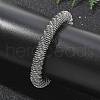 304 Stainless Steel Stretch Bangles for Women BJEW-P315-02E-P-1
