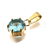 304 Stainless Steel Pave Cubic Zirconia Pendants STAS-B086-12G-02-2