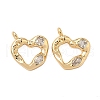 Brass Micro Pave Heart Cubic Zirconia Pendants KK-S531-21G-1