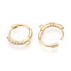 Brass Micro Pave Cubic Zirconia Hoop Earring Finding KK-N261-26G-2