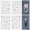 80 Patterns Non-woven Fabrics Water-soluble Embroidery Aid Drawing Sketch DIY-TAC0100-001-10