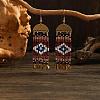 Bohemian Style Rhombus Glass Bead Handmade Dangle Earrings ZK4916-2-1