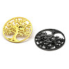 12Pcs 3 Colors Tree of Life 201 Stainless Steel Brooches for Backpack Clothes JEWB-A033-19-3