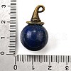 Natural Lapis Lazuli Round Pendants with Alloy Witch Hat G-D311-01AB-02-3