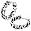 Beebeecraft 1 Pair 316 Surgical Stainless Steel Hoop Earrings EJEW-BBC0001-64B-1
