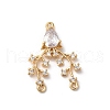 Brass Micro Pave Clear Cubic Zirconia Pendant KK-C062-108G-1