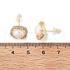 Brass Micro Pave Clear Cubic Zirconia Stud Earrings EJEW-P302-01G-5