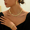 Middle Eastern Style Iron Chain Bracelets & Earrings & Necklaces Sets for Women's Events UC7587-4