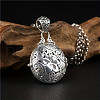 Alloy & Glass Hollow Flat Round Cage Pendant Necklaces for Diffuser Ball FS-WGCD084-01-4