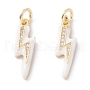 Brass Micro Pave Clear Cubic Zirconia Pendants ZIRC-A019-12G-D-1