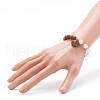 Wood Bead & Stone Bracelet BJEW-JB06104-7