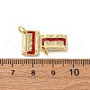 Brass with Cubic Zirconia and Enamel Charms KK-Q098-10G-3