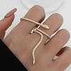 Snake Brass Micro Pave Cubic Zirconia Cuff Rings FS-WG5D2E3-09-1