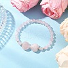 Natural Rose Quartz Beaded Stretch Bracelets for Women BJEW-TA00622-1