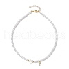 Brass Micro Pave Grade AAA Cubic Zirconia Letter Pendant Necklaces NJEW-JN04771-06-4