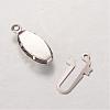 Tarnish Resistant Oval 304 Stainless Steel Box Clasps STAS-L183-05-2