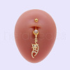 316L Surgical Stainless Steel Micro Pave Clear Cubic Zirconia Belly Rings FS-WGA8928-03-1