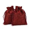 Polyester Imitation Burlap Packing Pouches Drawstring Bags X-ABAG-R005-9x12-M-2