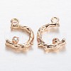 Branch Light Gold Plating Brass Glass Rhinestone Charms KK-M191-08-2