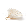 Natural Spiral Shell Copper Wire Wrapped Pendants PALLOY-TA00016-4