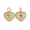 Rack Plating Brass Cubic Zirconia Charms ZIRC-C031-03G-2