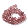 Natural Jade Imitation Strawberry Quartz Beads Strands G-B046-08B-3
