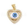 Brass Micro Pave Cubic Zirconia Pendants KK-B059-43G-2