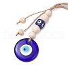 Handmade Blue Evil Eye Lampwork Pendant Decorations HJEW-JM02303-01-4