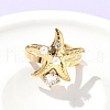 304 Stainless Steel Micro Pave Cubic Zirconia Plastic Pearl Cuff Rings RJEW-D310-02A-G-2
