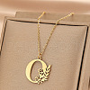 Flower Letter Stainless Steel Initial Pendant Necklaces for Women Men FS-WGF85E2-25-1