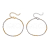 2Pcs 304 Stainless Steel Cable Chain Bracelets for Women BJEW-JB11725-2
