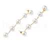 304 Stainless Steel with Plastic Pearl Stud Dangle Earrings EJEW-Q386-02A-G-3